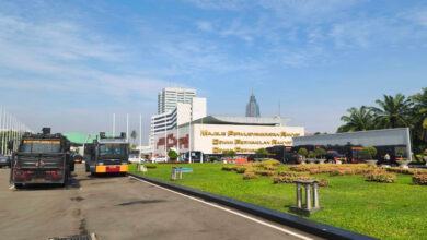 Pengamanan buruh situasi pengamanan jelang demo buruh di depan gedung dpr mpr